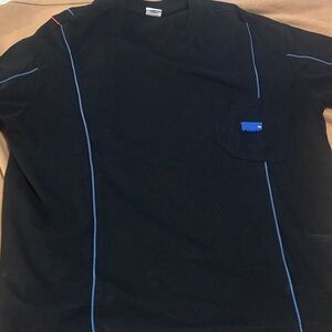 Men's Black Short Sleeve Tee with Blue Accents